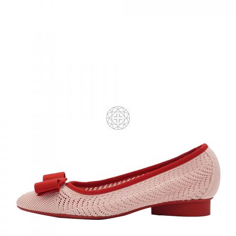 Sell Salvatore Ferragamo Red and Pink Viva Knit Flats - Pink